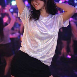 Glitter Top Shimmering Clubwear Party Wear